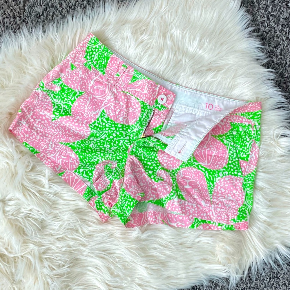 {Lilly Pulitzer} Walsh Limeade Cheat Ya Print Shorts